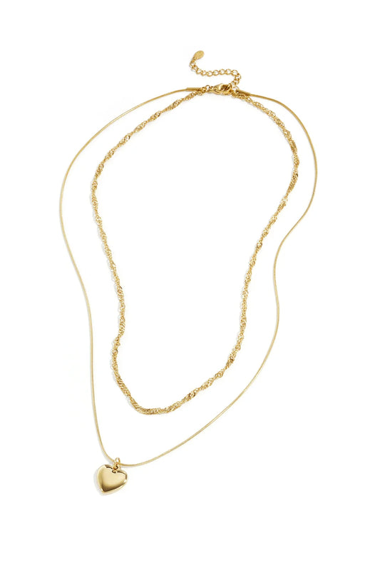 Gelaagde Ketting Met Hart Charm